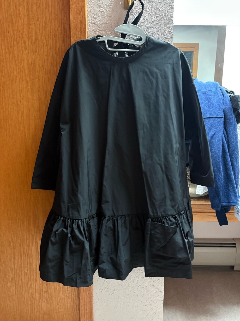 Banana Republic Black Midi Ruffle-Hem Dress